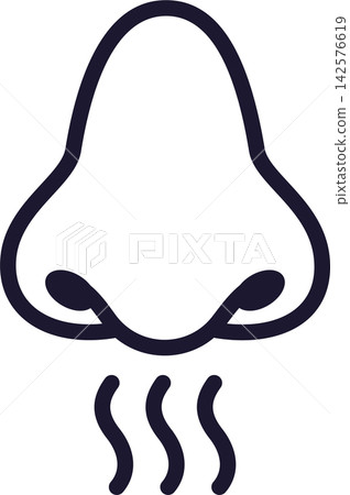 Nose and smelling line icon Nose and smelling line icon 142576619