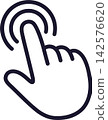Touch finger line icon 142576620