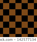 Orange and black buffalo plaid seamless pattern 142577134