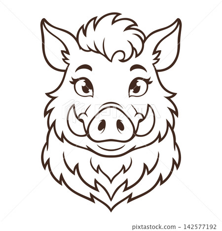 cartoon boar head mascot logo cartoon boar head mascot logo 142577192
