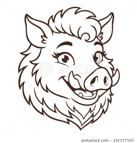 cartoon boar head mascot logo cartoon boar head mascot logo 142577193