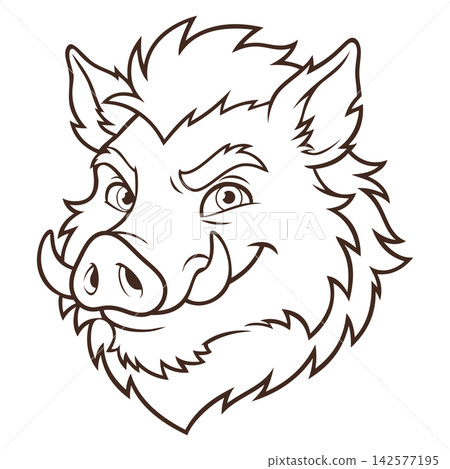 cartoon boar head mascot logo cartoon boar head mascot logo 142577195