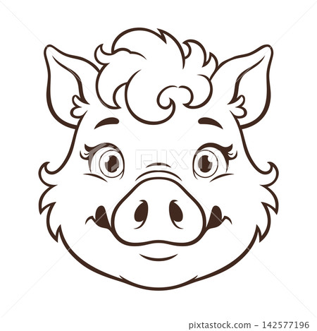 cartoon boar head mascot logo cartoon boar head mascot logo 142577196