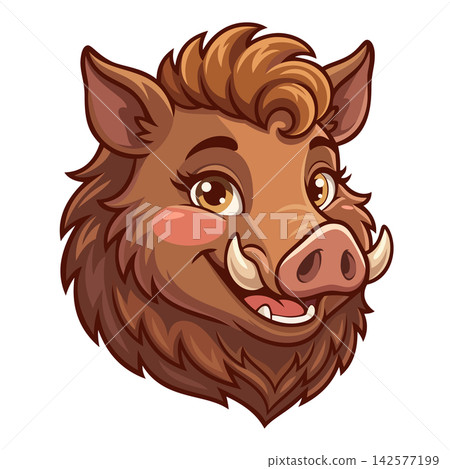 cartoon boar head mascot logo cartoon boar head mascot logo 142577199