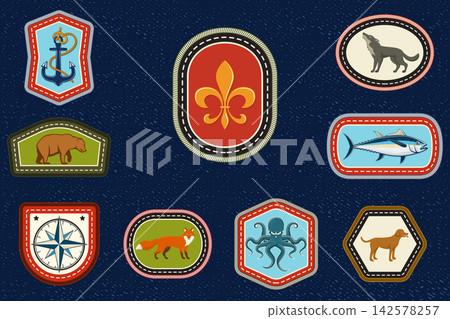 Scout Adventure Badge Collection with Vintage Embroidery Patches, Wildlife, Fishing, Camping and Outdoor Achievement Emblems Scout Adventure Badge Collection with Vintage Embroidery Patches, Wildlife, Fishing, Camping and Outdoor Achievement Emblems 142578257