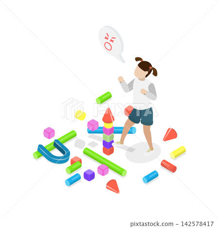 3D Isometric Flat Vector Illustration of Good And Bad Behaviour, Positive And Negative Actions Exhibited By A Young Kid. Item 1 3D Isometric Flat Vector Illustration of Good And Bad Behaviour, Positive And Negative Actions Exhibited By A Young Kid. Item 1 142578417