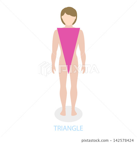 3D Isometric Flat Vector Illustration of Woman Body Shapes, Different Female Body Types as Triangle, Rectangle, Apple, Pear, And Hourglass.. Item 1 142578424
