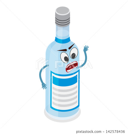 3D Isometric Flat Vector Illustration of Bad Habits, Bonded Vodka Bottle And Cigarette, Unlikely Best Friends In A Drunken Rage. Item 1 3D Isometric Flat Vector Illustration of Bad Habits, Bonded Vodka Bottle And Cigarette, Unlikely Best Friends In A Drunken Rage. Item 1 142578436