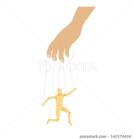 3D Isometric Flat Vector Illustration of Hands With Puppet Strings, External Manipulation. Item 1 3D Isometric Flat Vector Illustration of Hands With Puppet Strings, External Manipulation. Item 1 142578439