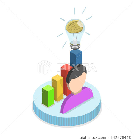 3D Isometric Flat Vector Illustration of Reskill, Upskill And Skill, Continuous Learning And Growth. Item 1 3D Isometric Flat Vector Illustration of Reskill, Upskill And Skill, Continuous Learning And Growth. Item 1 142578448