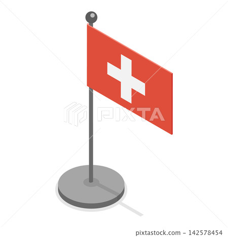 3D Isometric Flat Vector Illustration of Switzerland, Banner Design For Travelling Purposes. Item 6 3D Isometric Flat Vector Illustration of Switzerland, Banner Design For Travelling Purposes. Item 6 142578454