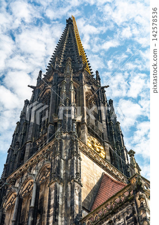 St Lamberti Tower with Anabaptist Cages in Munster St Lamberti Tower with Anabaptist Cages in Munster 142578536