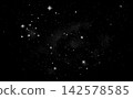Deep Space Night Sky Background with Stippled Stars, Galaxy Dust and Cosmic Nebula 142578585
