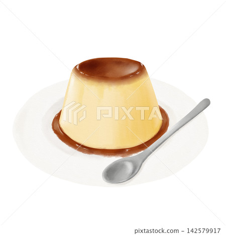 Watercolor painting of pudding Watercolor painting of pudding 142579917