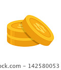 Gold Dollar Coins Stack Vector Illustration for Finance and Business Concept 142580053