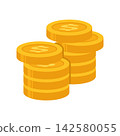 Gold Dollar Coins Stack Vector Illustration for Finance and Business Concept 142580055