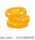 Gold Dollar Coins Stack Vector Illustration for Finance and Business Concept 142580056