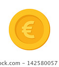 Gold Euro Coins Stack Vector Illustration for Finance and Business Concept 142580057