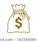 Money Bag Vector Illustration with Dollar Sign for Finance Concept 142580060