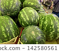 Watermelons Stacked High at a Vibrant Market Full of Summer Flavors 142580561