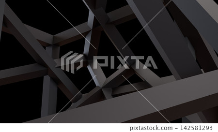 Abstract Dark Geometric Beams in a Dramatic 3D Background Abstract Dark Geometric Beams in a Dramatic 3D Background 142581293