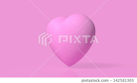 Soft Pink Heart on a Romantic Background with Copy Space 3d render. Soft Pink Heart on a Romantic Background with Copy Space 3d render. 142581303