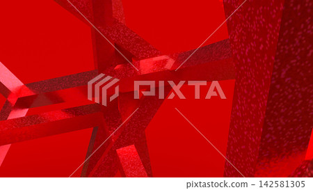 Vibrant Red Geometric Beams in an Abstract 3D Composition Vibrant Red Geometric Beams in an Abstract 3D Composition 142581305