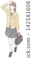 Female students looking up at the sky 142581608