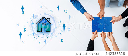 Real estate market growth with rising housing prices and property value. Fermion Real estate market growth with rising housing prices and property value. Fermion 142582828