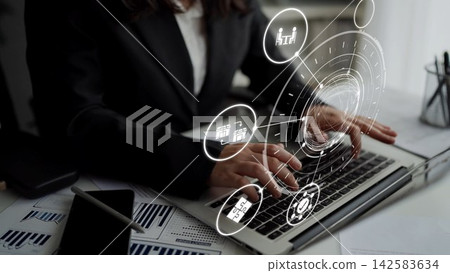Mergers and acquisitions corporate business deal strategy icons Funnel Mergers and acquisitions corporate business deal strategy icons Funnel 142583634
