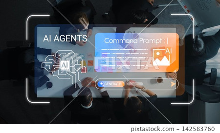AI Agents with Command Prompt Interface and Team Collaboration in Modern Office Setting for Technology and Innovation Focus Gluon AI Agents with Command Prompt Interface and Team Collaboration in Modern Office Setting for Technology and Innovation Focus Gluon 142583760