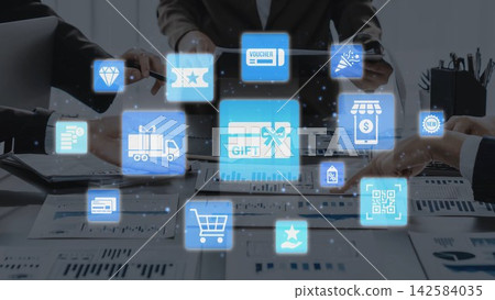 Digital gift card and online shopping system Funnel Digital gift card and online shopping system Funnel 142584035