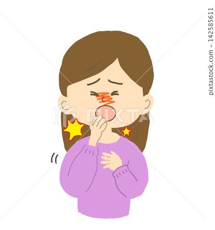 A woman with a persistent cough wants to rest immediately. 142585611