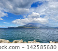 金光灣對岸的櫻島火山，藍天白雲。 142585680