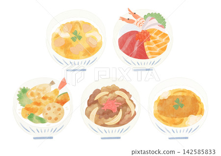 碗類插畫集,水彩風格 碗類插畫集,水彩風格 142585833