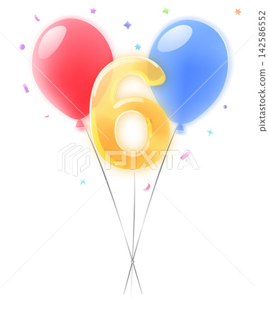 Number six birthday graphic. Number six birthday graphic. 142586552