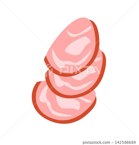 sliced ham smoked beef illustration 142586689