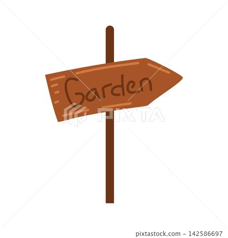 wooden garden sign location 142586697