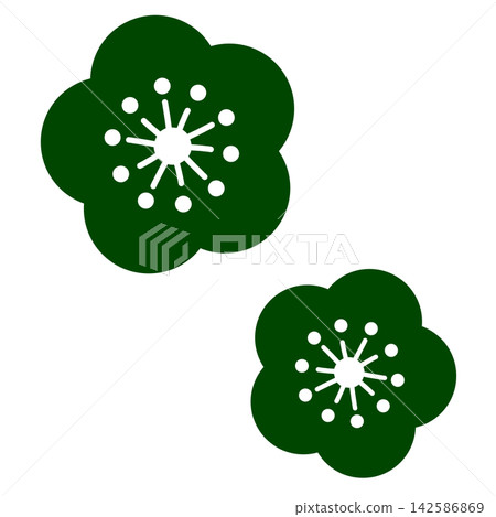 A simple illustration of two green flowers. A simple illustration of two green flowers. 142586869