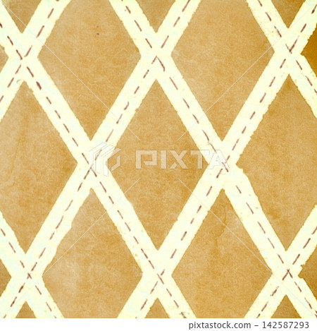 Ochre-colored argyle check-style watercolor background material Ochre-colored argyle check-style watercolor background material 142587293