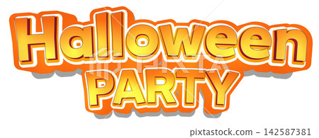 Title logo material usable for sales promotion, recreation, and other events: Halloween Party 142587381