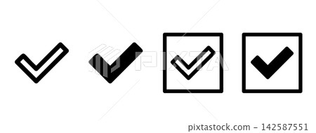 A set of simple checkmark icons A set of simple checkmark icons 142587551