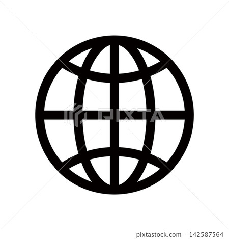 Simple and cute globe icon Simple and cute globe icon 142587564