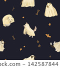 幽靈服裝狗圖案（黑色） 142587844