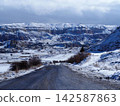 Snowy landscape of Cappadocia in the middle of winter 142587863