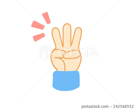 可愛的數字3插圖,擺出各種姿勢 可愛的數字3插圖,擺出各種姿勢 142588552