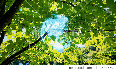 Lush young leaves and environmental technology Lush young leaves and environmental technology 142588560