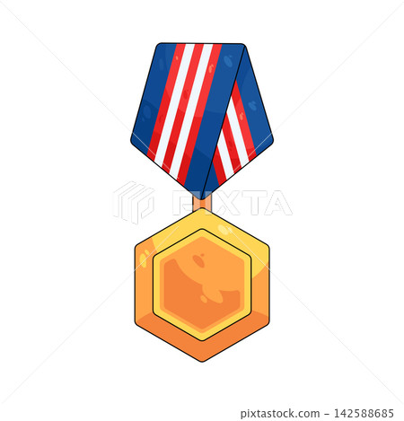Illustration of gold military medal Illustration of gold military medal 142588685