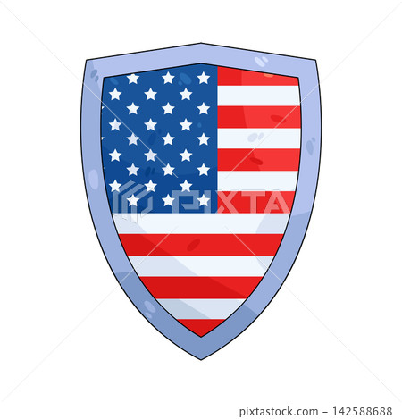 Illustration of patriotic shield Illustration of patriotic shield 142588688