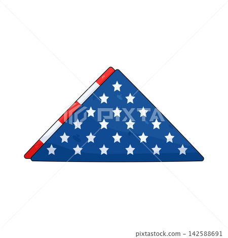 Illustration of folded american flag Illustration of folded american flag 142588691
